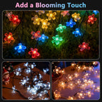 Vruxuri 2 Pack Total 52FT 120 LED Solar String Lights Outdoor Waterproof Flower Fairy Lights for Garden Fence Patio Yard Christmas Tree Lawn Wedding Party Decor, Red and Pure White