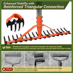 CKLT 62 Inch Garden Rake with 17 Tempered Spring Steel Tines