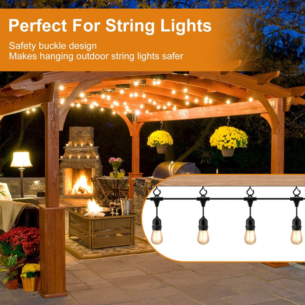 42 PCS Screw Hooks for Outdoor String Lights, Patio Wall Ceilling Eye Hook