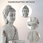 Ultym 42" Buddha Outdoor Statue with Birdfeeder, Extra-Large Buddha Figures