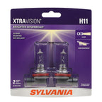 SYLVANIA H11 XtraVision Halogen Headlight Bulb, High or Low Beam, 2 Bulbs
