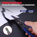 WORKPRO 8'' Long Nose Slip Joint Pliers, CR-V Needle Nose Pliers with Comfortable Grip Handles, 3-Zone Serrated Jaw from Premium Steel for Clamping, Tightening and Loosening