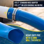 U.S. Pool Supply Pool Backwash Hose 2" x 100', Pool Drain Hose, Drainage Hose, Sump Pump Discharge Hose, Heavy-Duty Inground Pool, Flexible Lay Flat Filter Pump Draining, Clamp