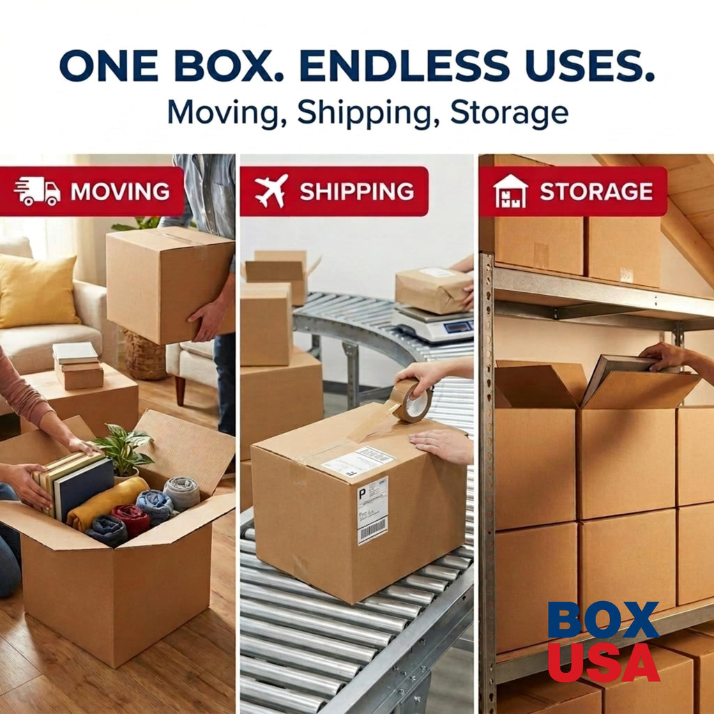 BOX USA Medium Moving Boxes 18"L x 14"W x 12"H 10-Pack - Corrugated Cardboard Box for Shipping, Mailing, Packing, Packaging and Storage