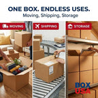 BOX USA Medium Moving Boxes 18"L x 14"W x 12"H 10-Pack - Corrugated Cardboard Box for Shipping, Mailing, Packing, Packaging and Storage
