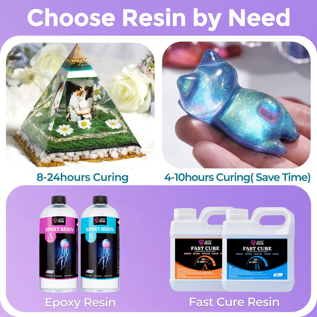 LET'S RESIN 1/2 Gallon Casting Epoxy Resin,Bubble Free & Crystal Clear Epoxy Kit,2 Part Resin and Hardener for Jewelry Making,Crafts,Art