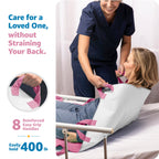 Improvia Positioning Bed Pad, with 8 Reinforced Handles, Quick-Drying, Washable, Waterproof, for Lifting, Turning, Transfering, Elderly and Incontinence Patients (Pink, 34" x 52" - Pack of 1)