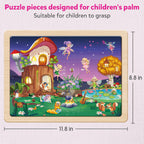 SYNARRY 6-Pack Large Wooden Unicorn Mermaid Princess Fairy Jigsaw Puzzle