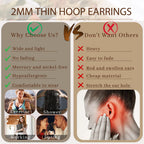 Senteria 925 Sterling Silver Hoop Earrings for Women Lightweight Thin 50MM