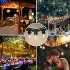 Shatterproof LED String Lights, Waterproof, Warm White 2200K, 70LM, E26 Base - 15 Pack