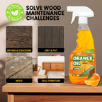 PIPIHUA Wood Oil Polish Spray, Shines & Protects, Wood Cleaner and Furniture Polish for Cabinets Tables Floors 16.9 oz, 2 Pack