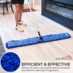 Kleen Handler 48 inch Microfiber Dust Mop | Extra Large Washable Commercial Mop Head Replacement, Pack of 6