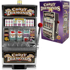 Slot Machine– Las Vegas Slot Machine with Casino Sounds, Flashing Lights, and Chrome Trim – Accepts 98% of World Coins by Trademark Poker