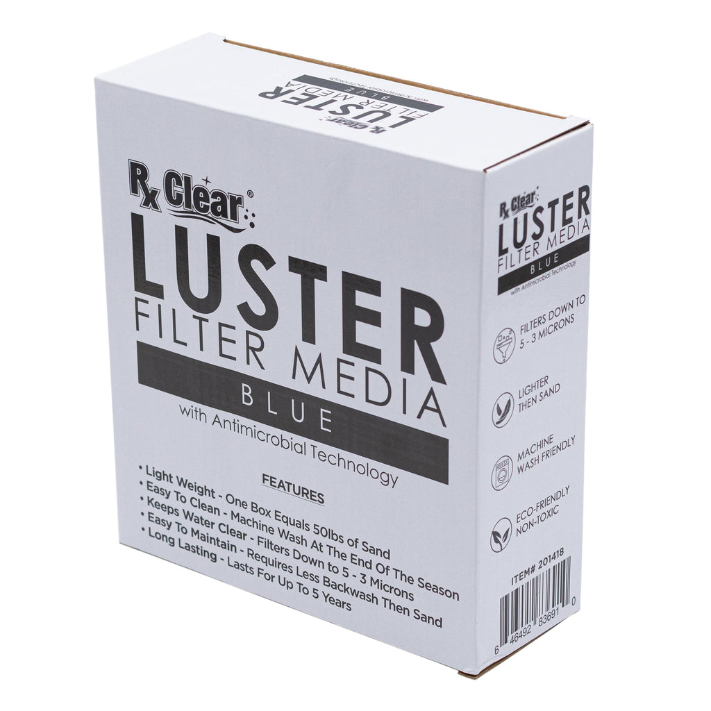 Rx Clear Blue Luster Filter Media for Swimming Pool Sand Filters | Alternative to Sand and Filter Glass | Specialty Technology Helps Keep Pools Clean | Lasts for Several Seasons | Individual Pack