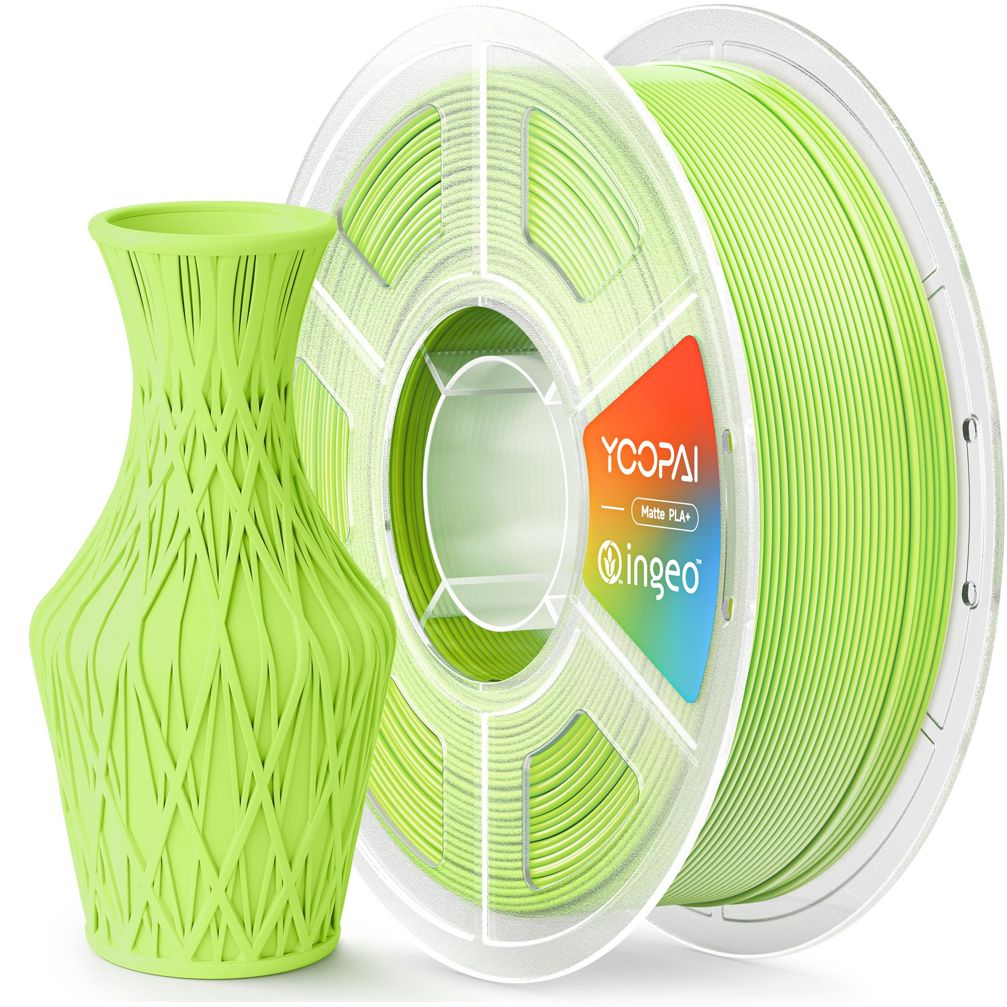 PLA+ Matte Filament 1.75mm, Soft Matte Finish, Reduced Layer Lines, 1KG (2.2lbs) 3D Printer PLA Filament, Dimensional Accuracy +/- 0.02 mm, Apple Green