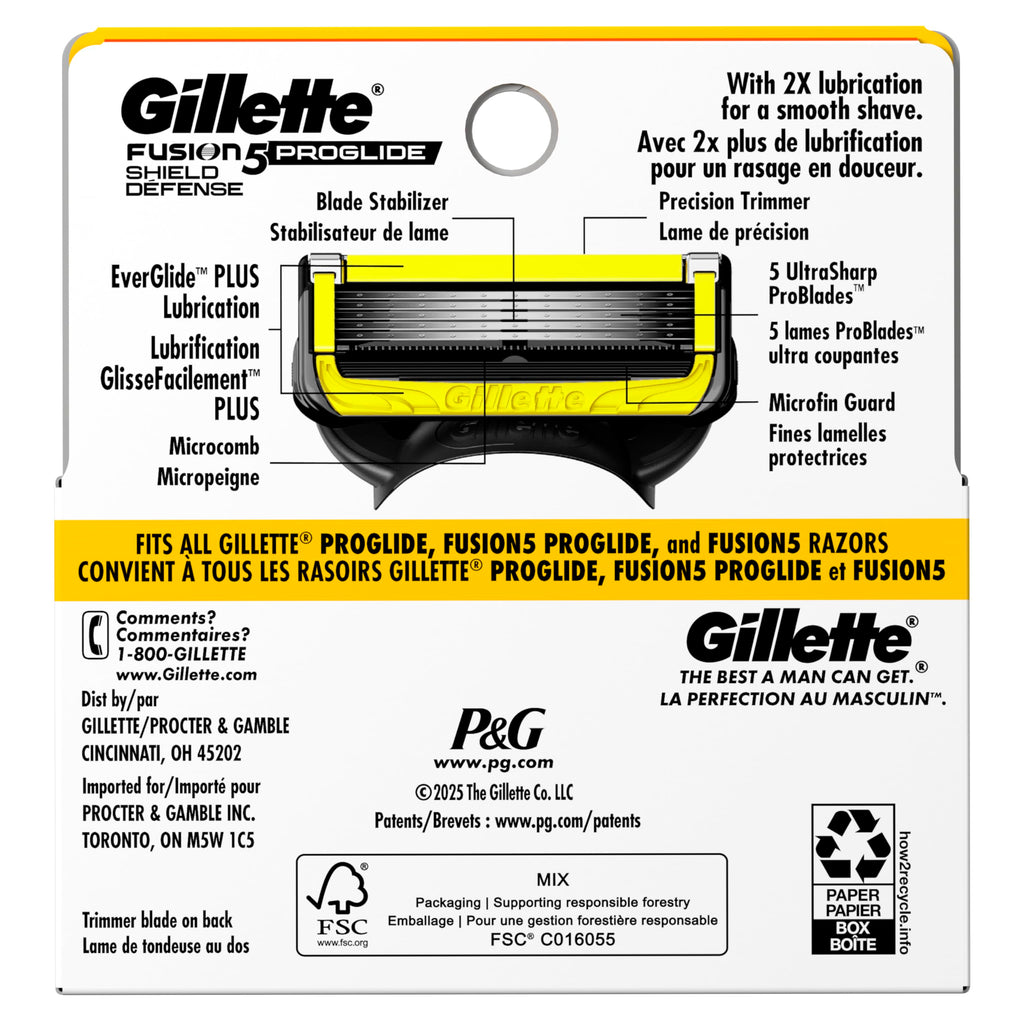 Gillette ProGlide Shield Razor Refills for Men, 4 Blade Refills
