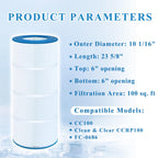 Chryseos Pool Filter Compatible with CC100, CCRP100, C-9410, PAP100-4/M4, FC-0686, R173215, 1 Pack