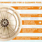 SuperDi SPX1070C10 Tan Cover Replacement for Hayward Automatic Skimmers Replace SP1070, SP1071, and SP10712S Pool Skimmer Cover