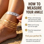 Poxtex Extra Large Anklets for Women Large Ankle, 14K Real Gold Dainty Anklets for Women Waterproof, 10"+2" Adjustable Large Ankle Bracelets for Women Plus Size, Ankle Bracelets for Women Trendy,