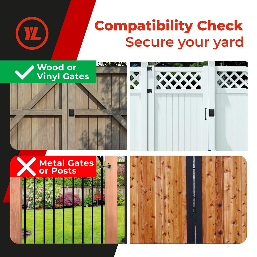 Gate Lock – Secure Keyless Fence Lock and Latch with 2-Way Access – Strong Durable System for Theft Prevention and Home Security, Easy Installation on Wood or Vinyl Gates/Fences (Regular – 1-Pack)