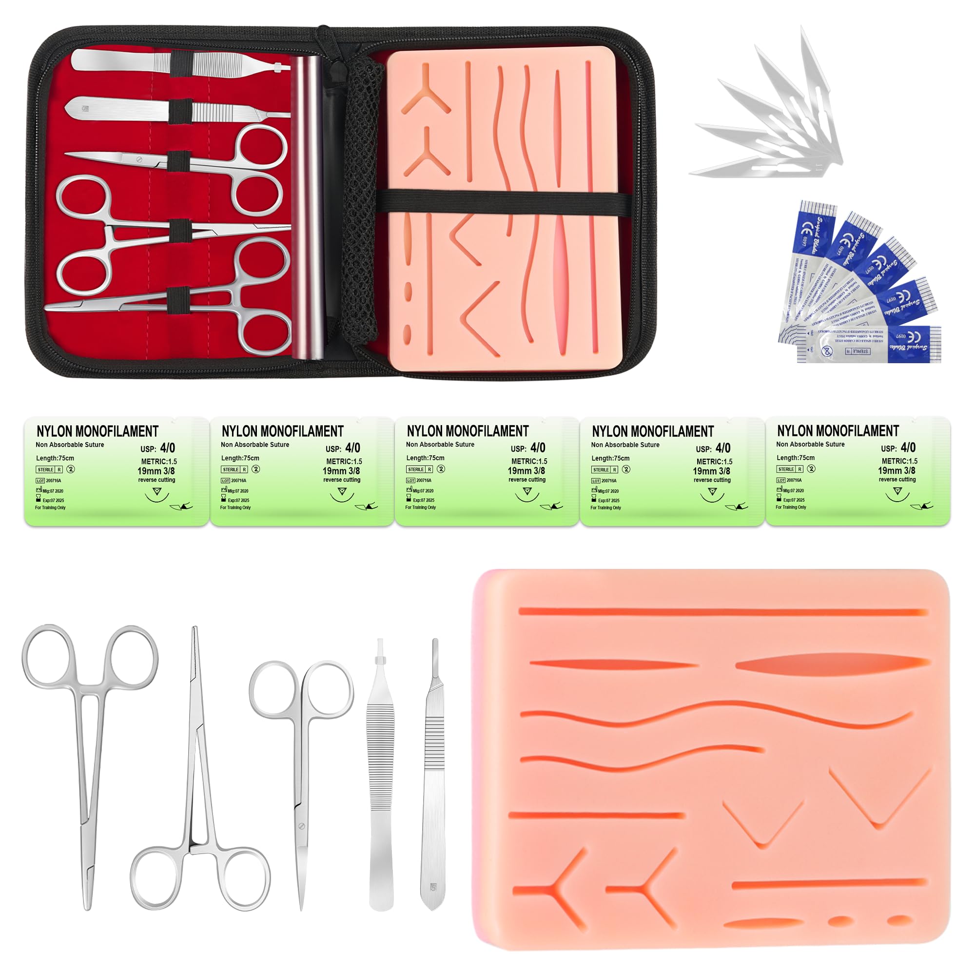 Spectabilis Suture Practice Kit,Silicone Suturing Pad with Wound Closure Trainer for Nursing,Vet and Medical School Training,Education Only.