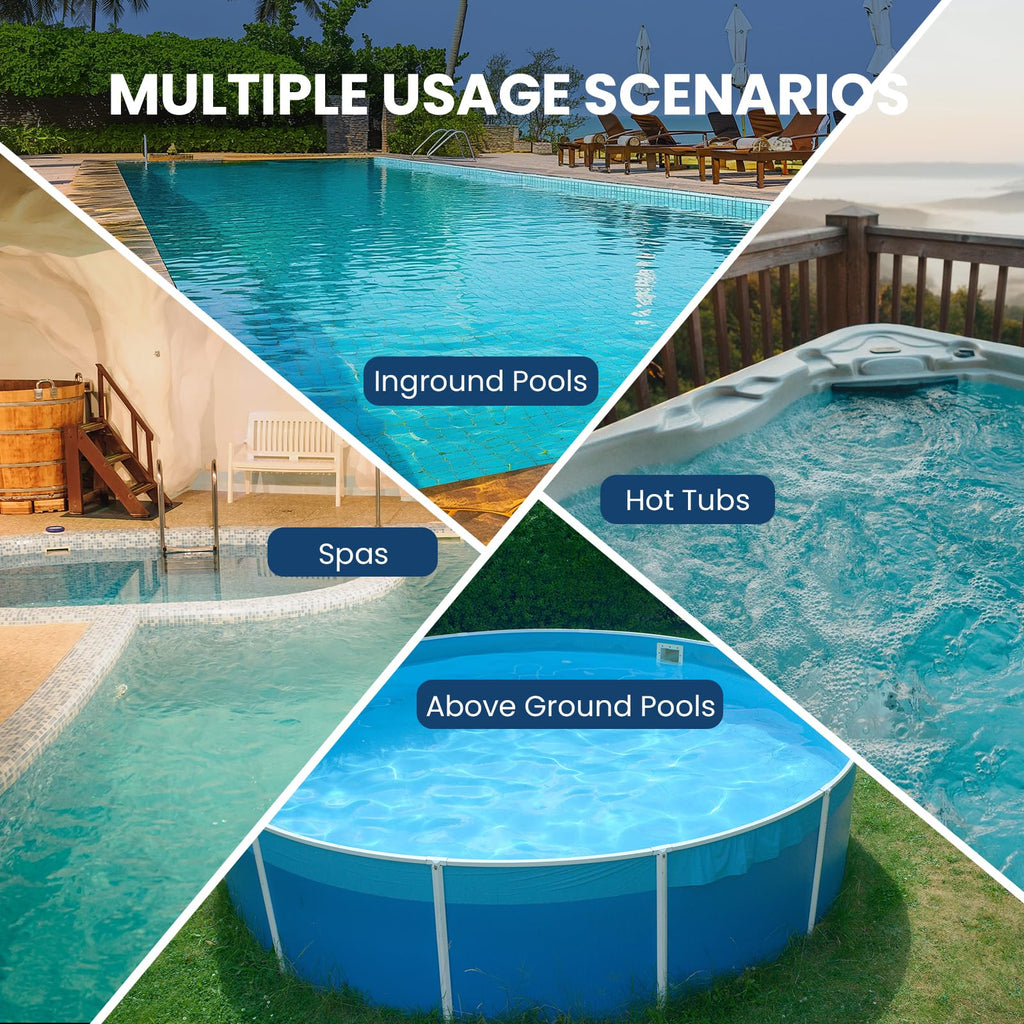 Cordless Pool Vacuum for Above Ground Pool with Telescopic Pole, 18.5 GPM Powerful Suction, Upgraded 60 Mins Runtime, Rechargeable Handheld Pool Cleaner with 2 Brush Heads for Inground Pools