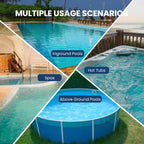 Cordless Pool Vacuum for Above Ground Pool with Telescopic Pole, 18.5 GPM Powerful Suction, 45 Mins Runtime, Rechargeable Handheld Pool Cleaner with 2 Brush Heads for Inground Pools