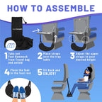 BASIC CONCEPTS Airplane Adjustable Foot Hammock (2 Pack), Perfect or Office Footrest to Relax Your Feet (Memory Foam) - for Travel Accessories, Desk Hammock, Comfy Hanger