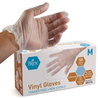 Med PRIDE Vinyl Gloves| Medium Case of 1000| 4.3 mil Thick, Powder-Free, Non-Sterile, Heavy Duty Disposable Gloves| Professional Grade for Healthcare, Medical, Food Handling, and More