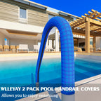 2 Pack Neoprene Pool Handrail Covers, 8 Foot Swimming Pool Hand Railing Covers with Enhanced Zipper Slip Resistant Anti-Scald Safety Rail Grip Handles Sleeve for Inground Swimming Pool Ladder Handles