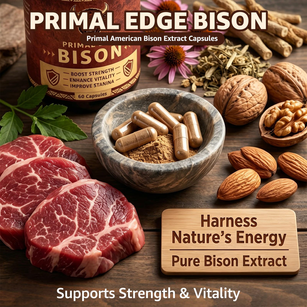 VUXON Primal Edge Bison, Primal American Bison Extract Capsules – 60 Capsules