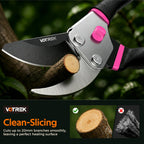 VOTREK® 8.5" Bypass Pruning Shears, Jam-Proof Spring Clippers for Roses