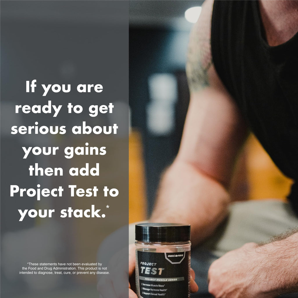 Anabolic Warfare Project Test, Support Muscle Mass & Strength*, Manage Hormone Health*, Support Sexual Health*, Made with Botanicals
