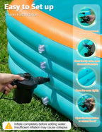 120" Inflatable Pool for Kids & Family, 4-Layer Thickened Blow Up Pool (Stronger Than 3-Layer), 0.32mm Heavy Duty PVC, Durable Swimming Pool for Adults, Kids & Pets Backyard Summer Orange