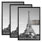 upsimples 12x18 Poster Frame, Easy Slide-In Assembly, Black, 3 Pack
