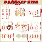 Liliaafar Sports Earrings for Women,9 Pairs,Baseball