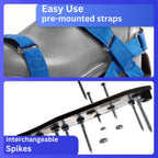 Briliantwerk Lawn Aerator with Adjustable Straps - for Lawn Aeration or as Screed Shoes - Lawn Aerator Shoes as Perfect Aerator Lawn Tool - incl. Two Nail Lengths - Lawn dethatcher - epoxy Shoes