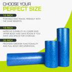 ProsourceFit High Density Foam Rollers 12 - inches long, Firm Full Body Athletic Massager for Back Stretching, Yoga, Pilates, Post Workout Trigger Point Release, Blue