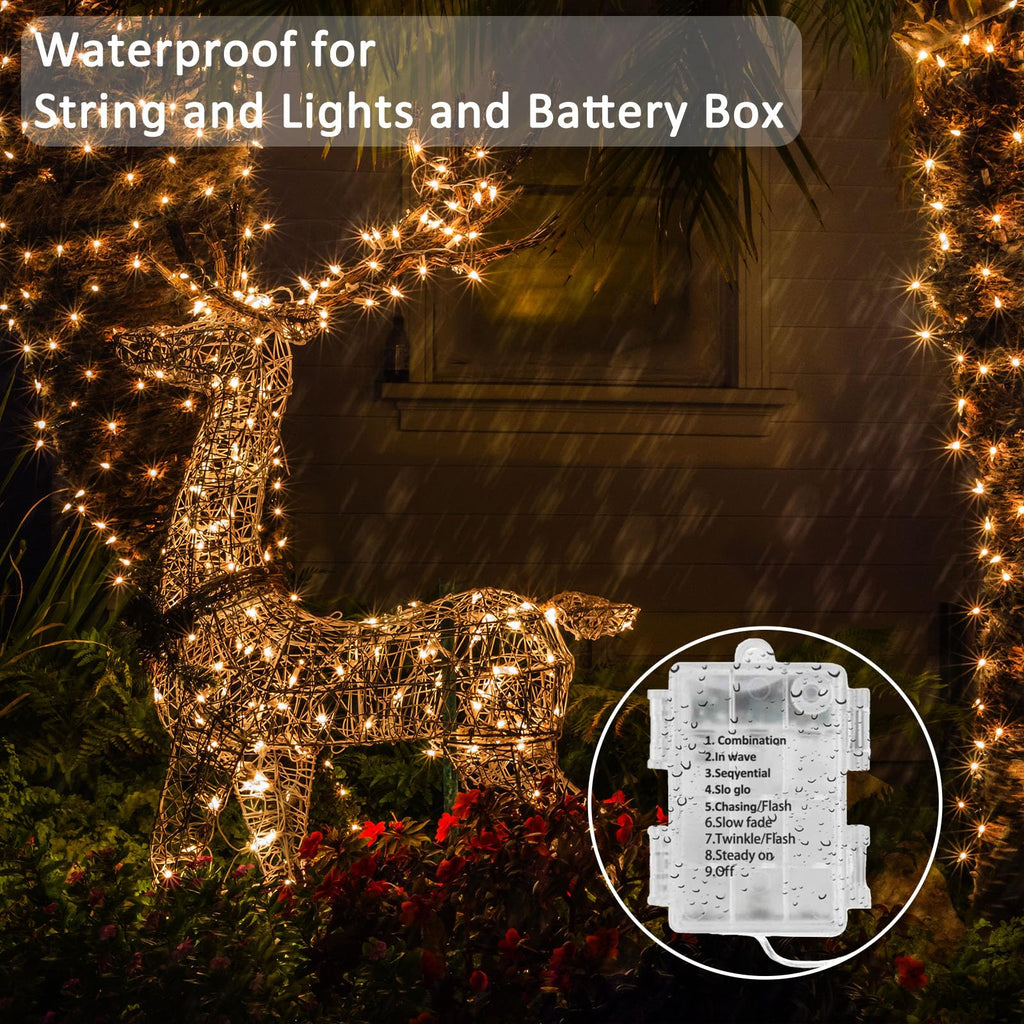 Beieverluck 10 Pack 33FT 100 LED Fairy Lights Battery Operated Fairy Lights with Remote and Timer Waterproof String Lights Outdoor Indoor for Bedroom Wedding Christmas Decorations, Warm White