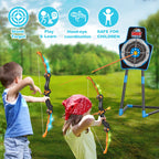 SpringFlower Bow and Arrow Toys, 2 Pack LED Light Up Archery Set for Kids