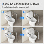 Toilet Safety Rails Medical Steel Sturdy Toilet Handle Height-Adjustable Leg Provides Support for Seniors, Disabled and Pregnant Women