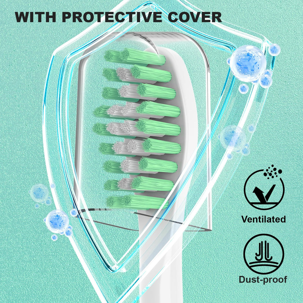 Replacement Toothbrush Heads for Philips Sonicare E Series, Compatible with Sonicare Essence Elite Advance CleanCare Screw-on Electric Toothbrush HX7022/66 HX7023/64, HX7023/30, 8 Pack