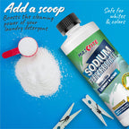 MAXTITE Sodium Percarbonate (2 lbs) - 100% Pure - Solid Hydrogen Peroxide/Oxygenated Bleach - Multi-Use Cleaner for Home & Laundry - HDPE container w/Resealable Child Resistant Cap