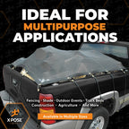 Xpose Safety Heavy Duty Mesh Tarp – 10’ x 16’ Multipurpose Black Protective Cover with Air Flow - Use for Tie Downs, Shade, Fences, Canopies, Dump Trucks – Tear Resistant