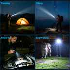 BESTSUN Rechargeable Flashlights 1000 High Lumens 2 Pack, Super Bright Tactical Flashlight 3 Modes with Power Display, Waterproof Zoomable LED Flash Light for Home Emergencies Camping Hiking