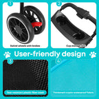 Pet Stroller,Dog Stroller for Small Medium Dogs Cats,3 Wheels,Foldable,with Breathable Mesh Canopy,Cup Holders,Easy Assembly,Mint Green