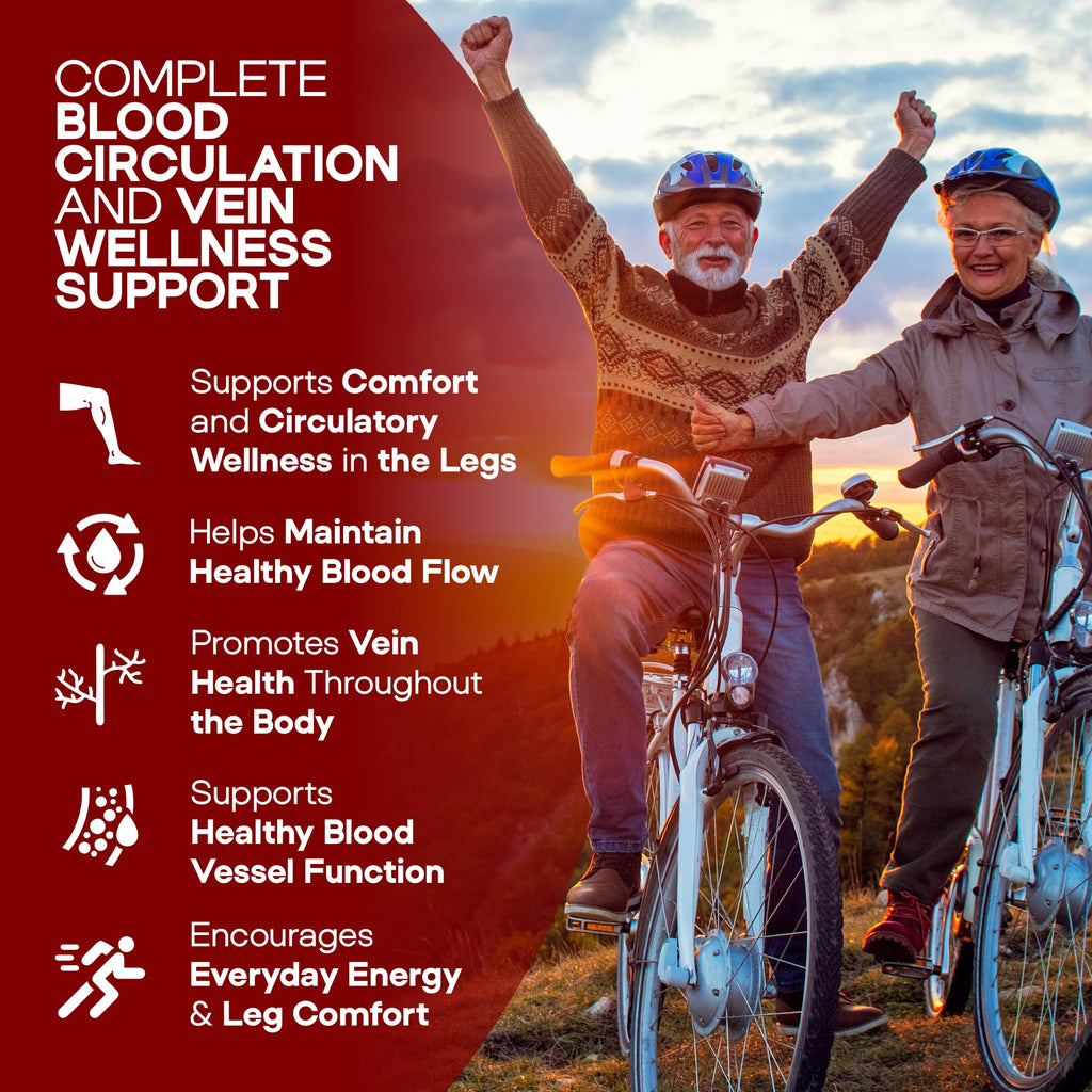 HerbaMe Blood Circulation Supplement, 120 Capsules, Supports Leg Vein, Heart, Vessels and Cardiovascular Health with Niacin, L-Arginine, Ginger, Cayenne Pepper, Hawthorn, Diosmin, Blood Flow Pills