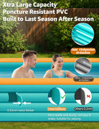 120" Inflatable Pool for Kids & Family, 4-Layer Thickened Blow Up Pool (Stronger Than 3-Layer), 0.32mm Heavy Duty PVC, Durable Swimming Pool for Adults, Kids & Pets Backyard Summer Orange