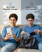 VEGER Portable Charger for iPhone, Power Bank Built in Cables and Wall Plug