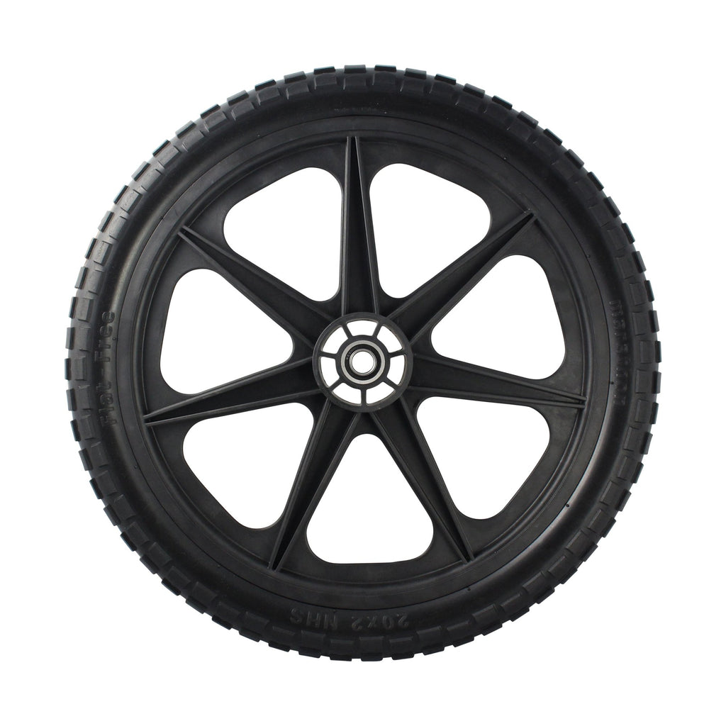 Marathon 92010-2PK Flat-Free 20" Tire and Wheel Assembly, Centered Hub, Ball Bearings, Heavy-Duty Plastic Spoked Wheel, Replacement for Rubbermaid Big Wheel and other Carts, Easy Install, 2 Pack